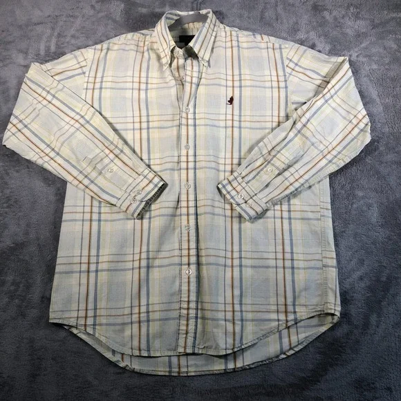 MARLBORO CLASSICS Shirt Mens Large Yellow Plaid Button Down Long Sleeve - Picture 2 of 12